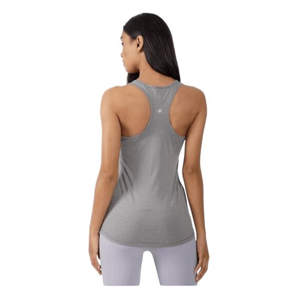 Yogalicious Ultra Soft Lightweight Racerback Athletic Tank Top Gray Tech Knit XS - Picture 2 of 8